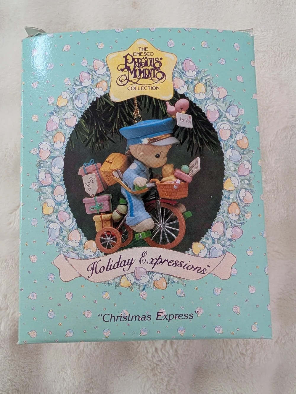 Vintage Precious Moments “Christmas Express” Christmas ornament from the Enesco